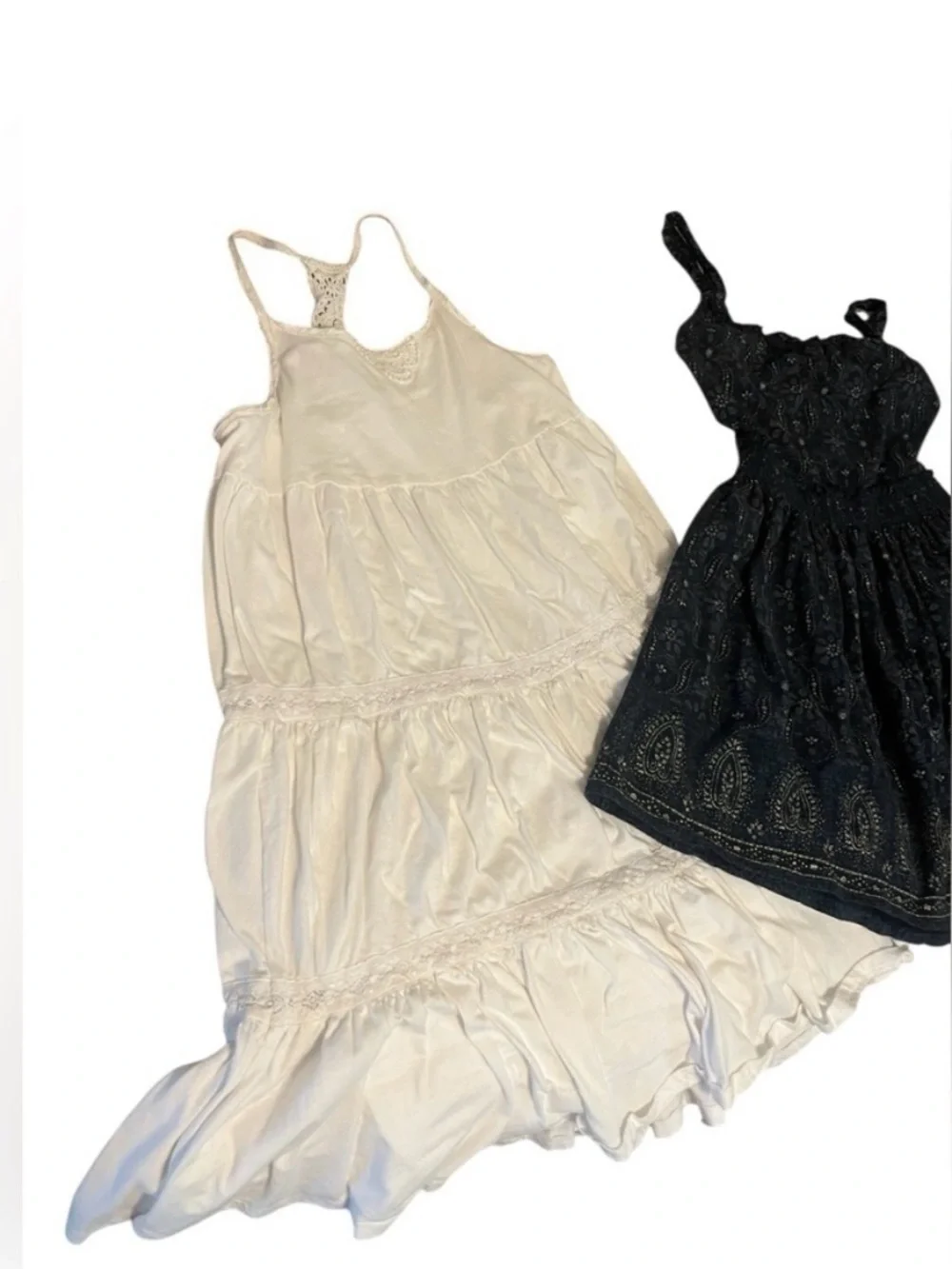 Ralph Lauren Girls 2 PC Summer Set Dress Paisley Print in Black/Blue and Cream